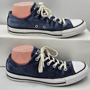 Converse CTAS Blue Velvet Velour All Star Low Top Sneakers